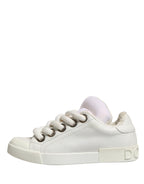 White Shearling Fur Bianco Low Top Sneakers Shoes