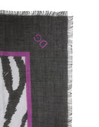 White Black Zebra Pattern Shawl 255cm x 132cm Men Scarf