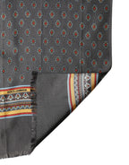 Gray Patterned Silk Neck Foulard 138cm x 22cm Men Scarf