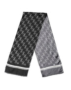 Black Horseshoe Silk Neck Foulard 136cm x 23cm Men Scarf