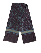 Men Scarf Maroon Patterned Silk Neck Foulard 132cm x 33cm