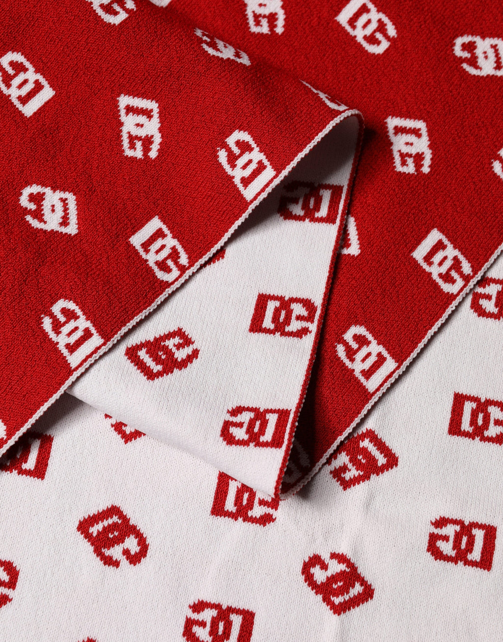 Red White Logo Print Foulard 201cm x 40.5cm  Men Scarf