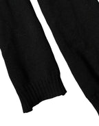 Black Wool Knitted Neck Foulard 259cm x 17cm Men Scarf