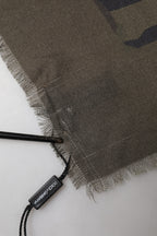 Green Camouflage Logo Cashmere 138cm x 137cm Men Scarf