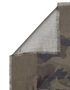 Green Camouflage Logo Cashmere 138cm x 137cm Men Scarf