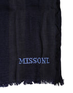 Dark Blue Wool Knit Unisex Wrap Fringe Shawl 170cm x 60cm Scarf