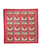 Pink DG Amore Print Neck Square Shawl 140cm x 135cm  Scarf