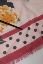 Multicolor Floral Print Square Stole 136cm x 130cm Scarf