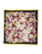 Multicolor Floral Print Square Stole 135cm x 130cm Scarf