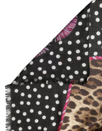 Multicolor Leopard Polka Dot Stole 180cm x 135cm Scarf