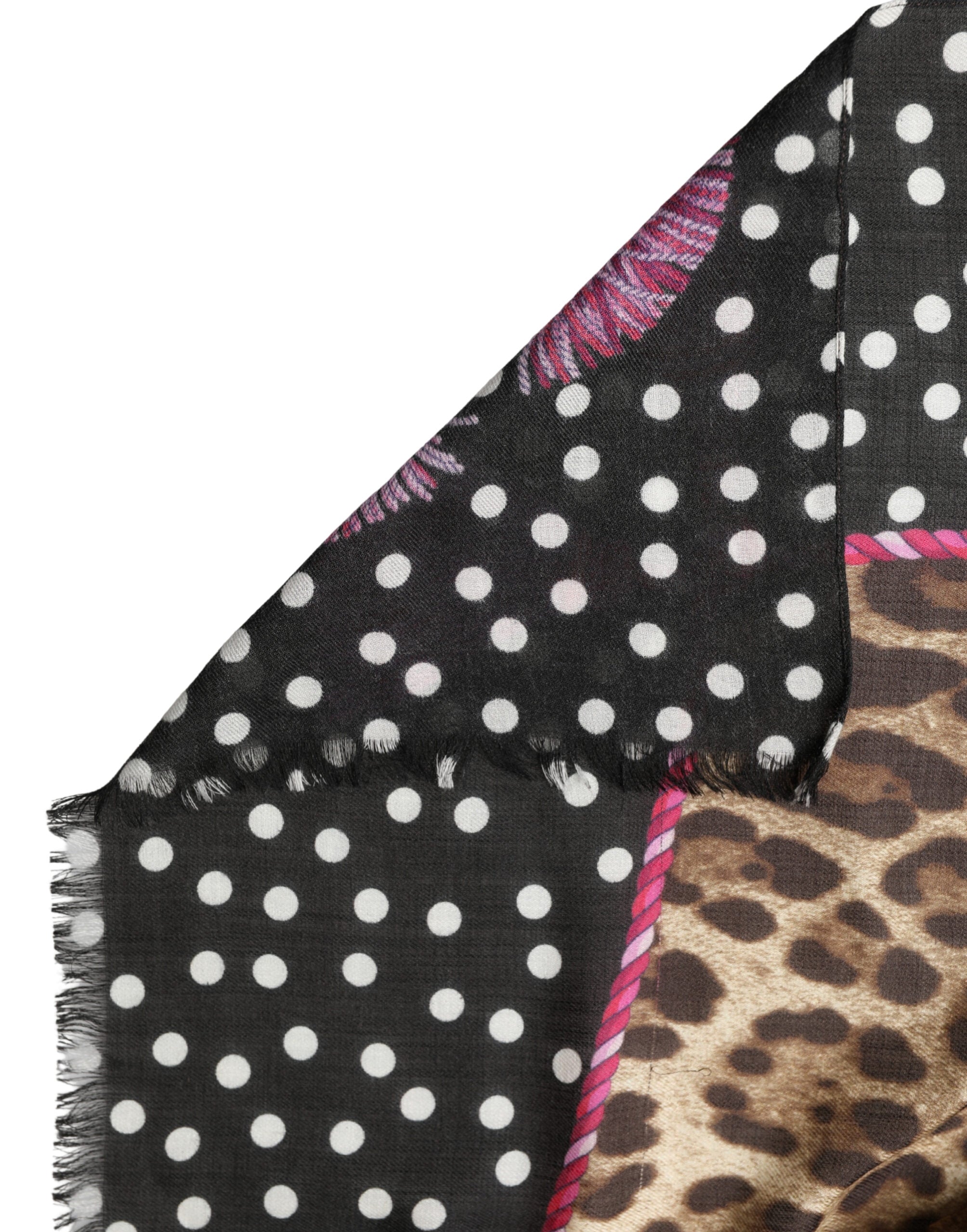 Multicolor Leopard Polka Dot Stole 180cm x 135cm Scarf