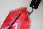 Pink DG Amore Print Neck Square Shawl 140cm x 140cm Scarf