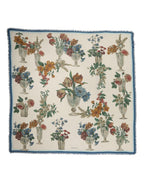 White Flower Vase Cashmere Stole Wrap 132cm x 128cm Scarf