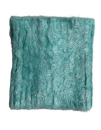Teal Mohair Wool Knitted Wrap Shawl 62cm x 32.5cm Scarf
