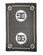 Black White Polka Dot Logo Stole Wrap 188cm x 116cm Scarf