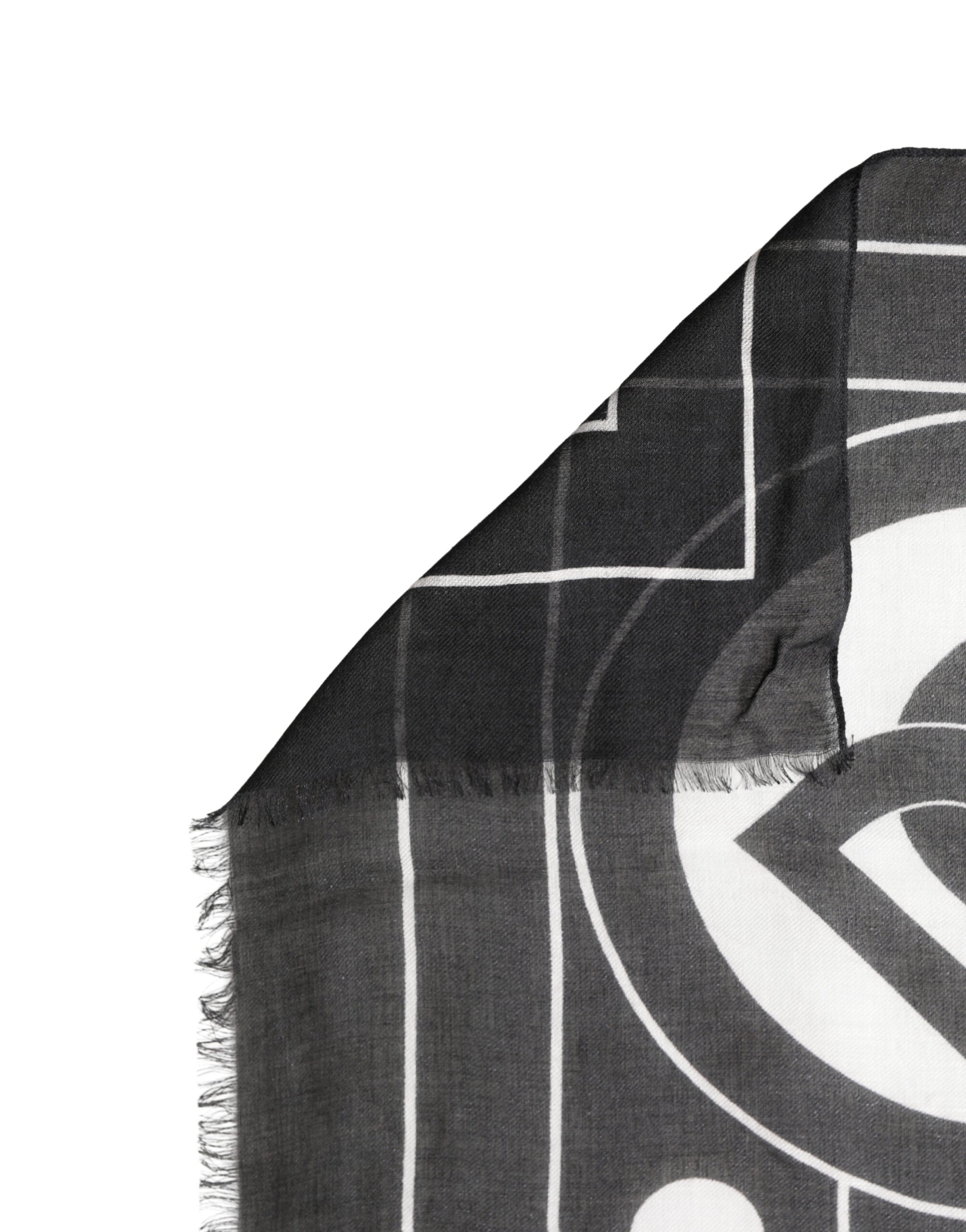 Black White Polka Dot Logo Stole Wrap 188cm x 116cm Scarf