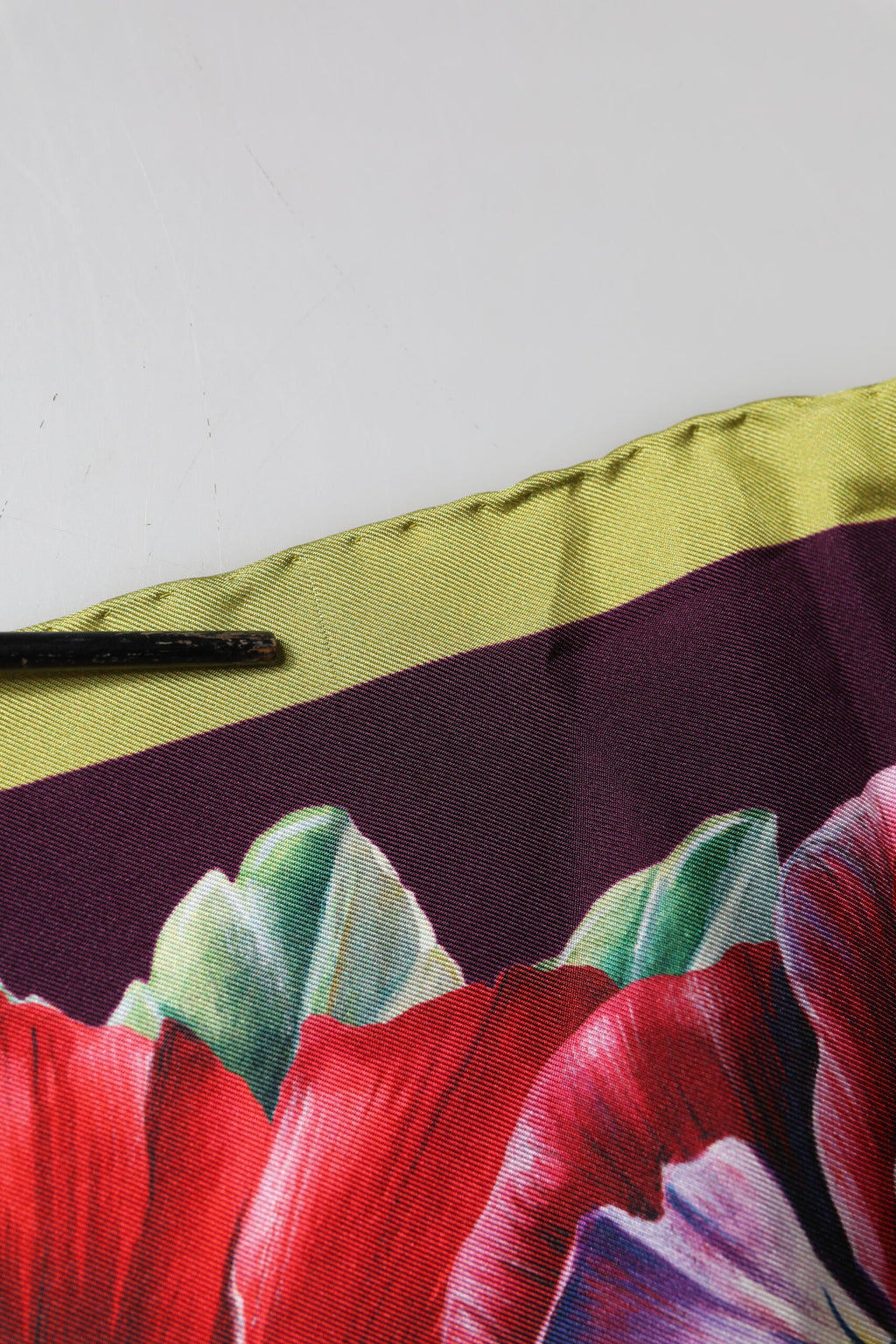 Multicolor Floral Silk Square Foulard 89cm x 87cm Scarf