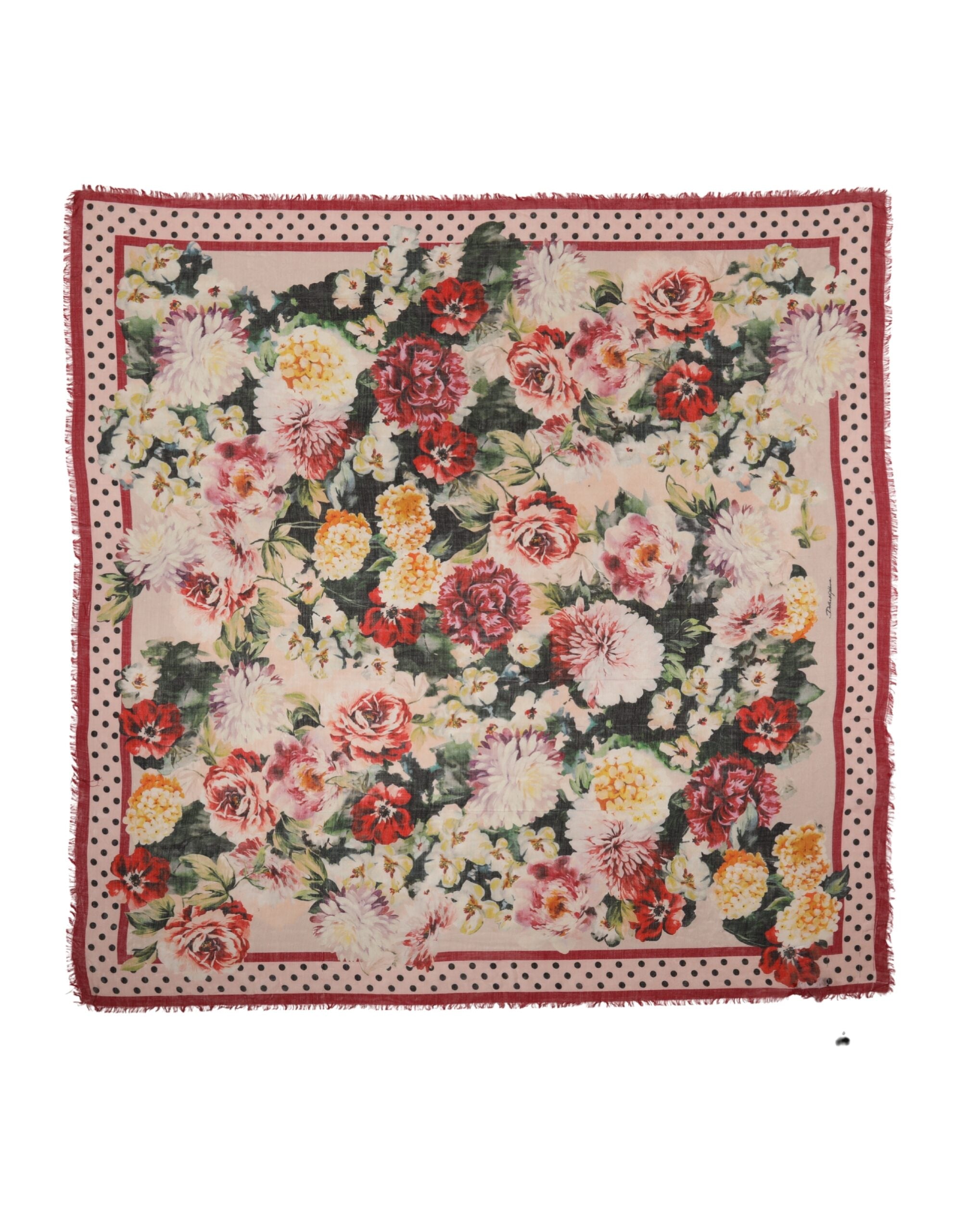Multicolor Floral Print Square Stole 133cm x 133cm Scarf
