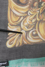 Multicolor Floral Cashmere Square Stole  Scarf