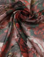 Multicolor Floral Cashmere Square Stole  Scarf