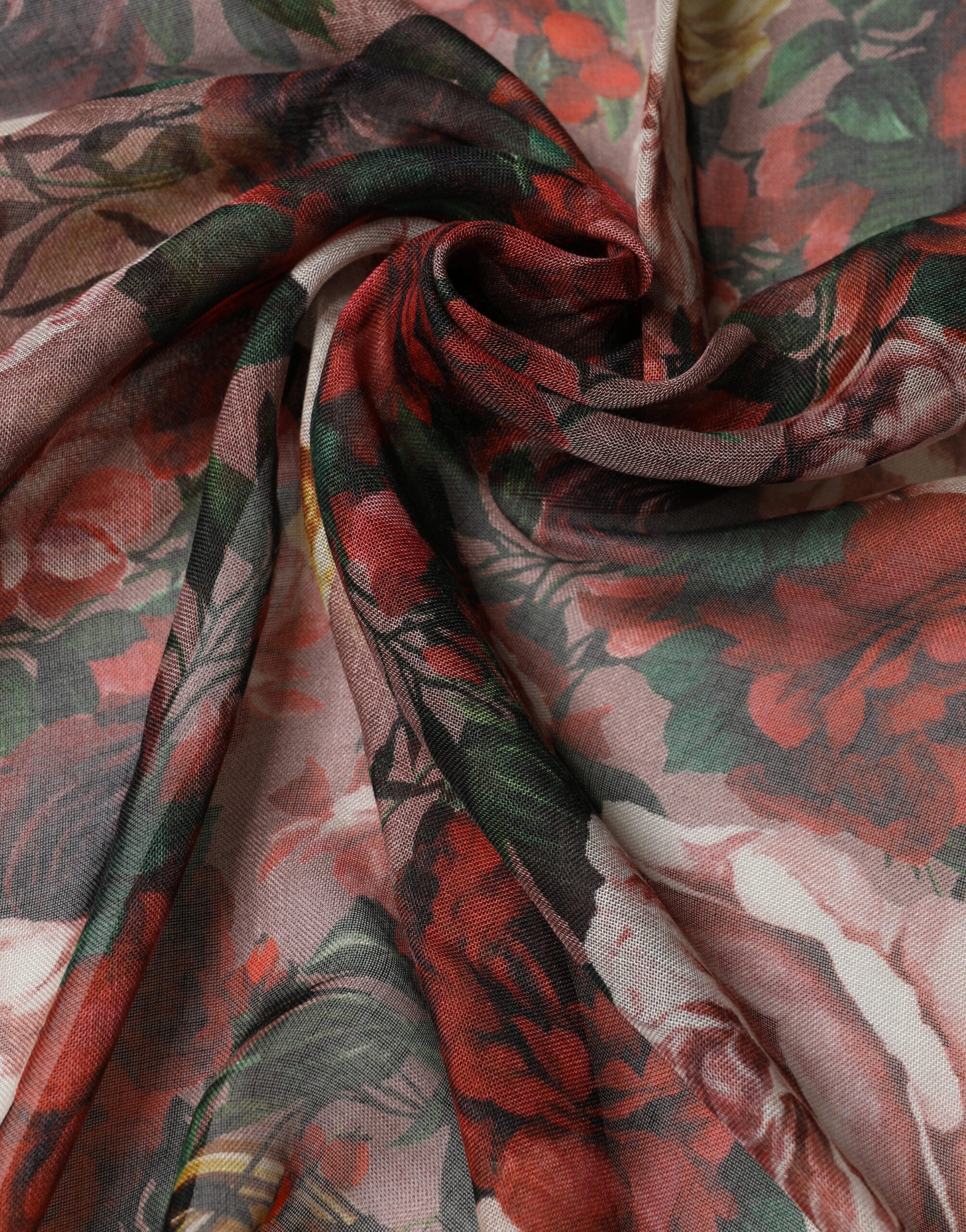 Multicolor Floral Cashmere Square Stole  Scarf