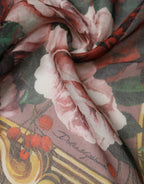 Multicolor Floral Cashmere Square Stole 134cmx134cm Scarf