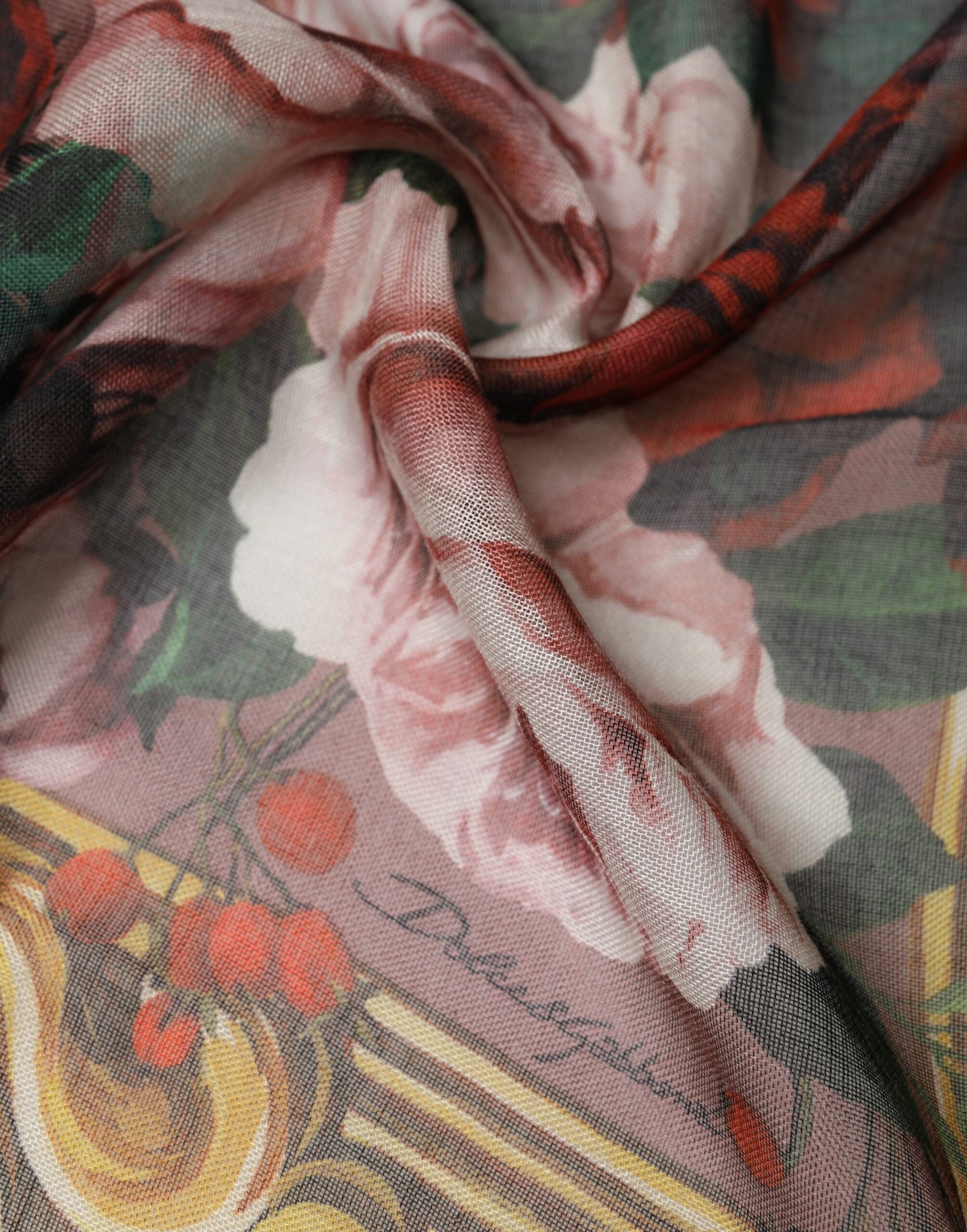 Multicolor Floral Cashmere Square Stole 134cmx134cm Scarf