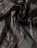 Black Stripes Silk Wrap Shawl Stole 193cm x 131cm Scarf