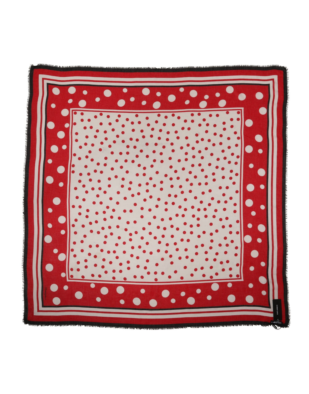 Red Polka Dot Print Square Stole 137cm x 134.5cm  Scarf