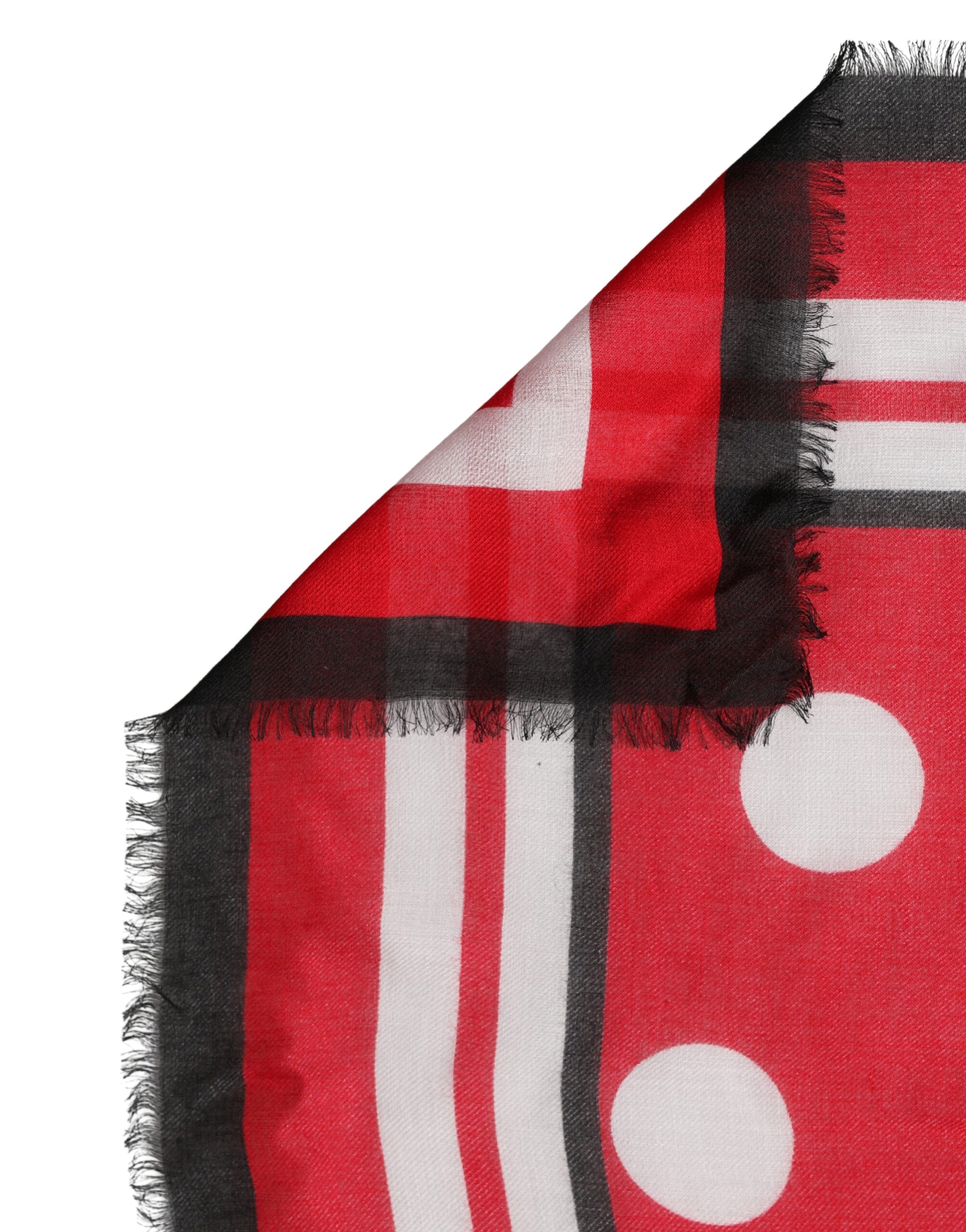 Red Polka Dot Print Square Stole 137cm x 134.5cm  Scarf