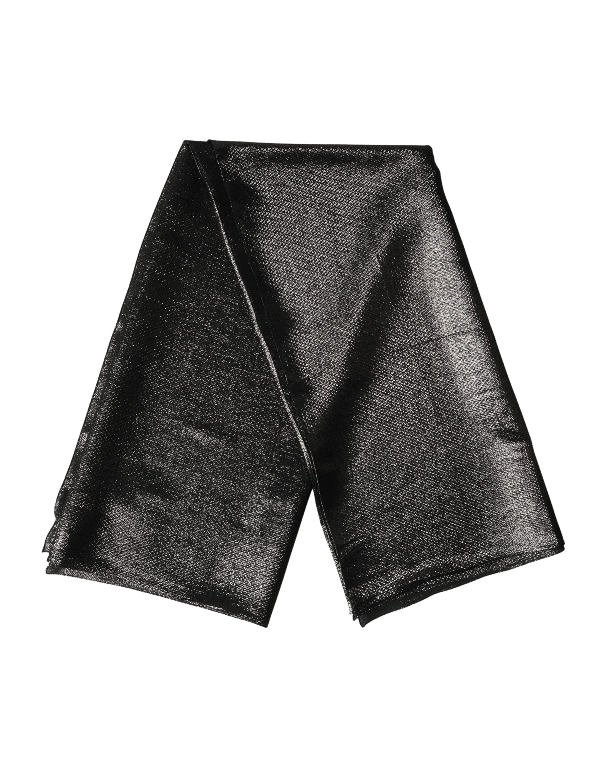 Black Silk Square Wrap Shawl Foulard 122cm x 120cm  Scarf