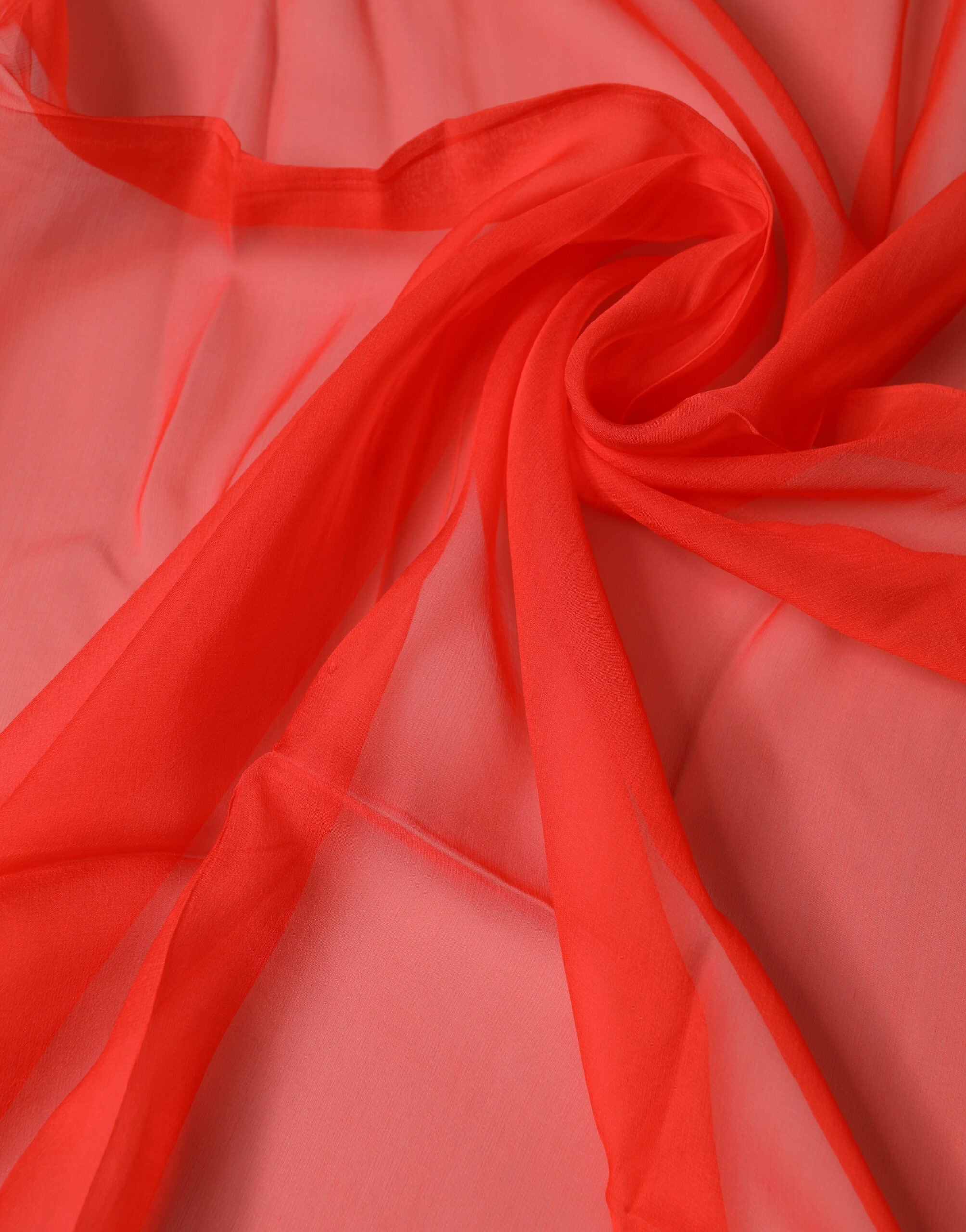 Red Silk Neck Wrap Shawl Foulard 133cm x 129cm  Scarf
