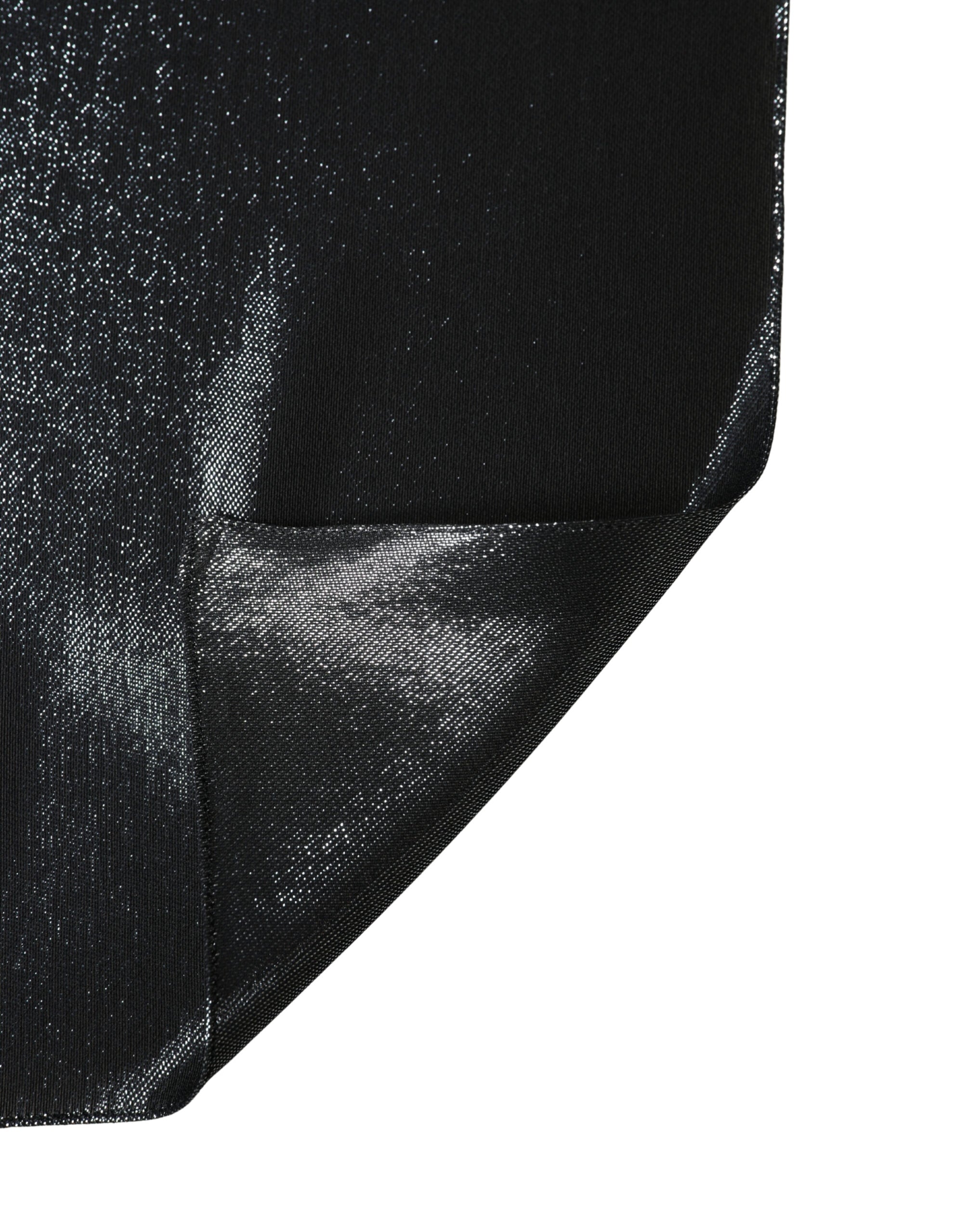 Black Silk Lurex Foulard Wrap Shawl 119cm x 117.5cm  Scarf