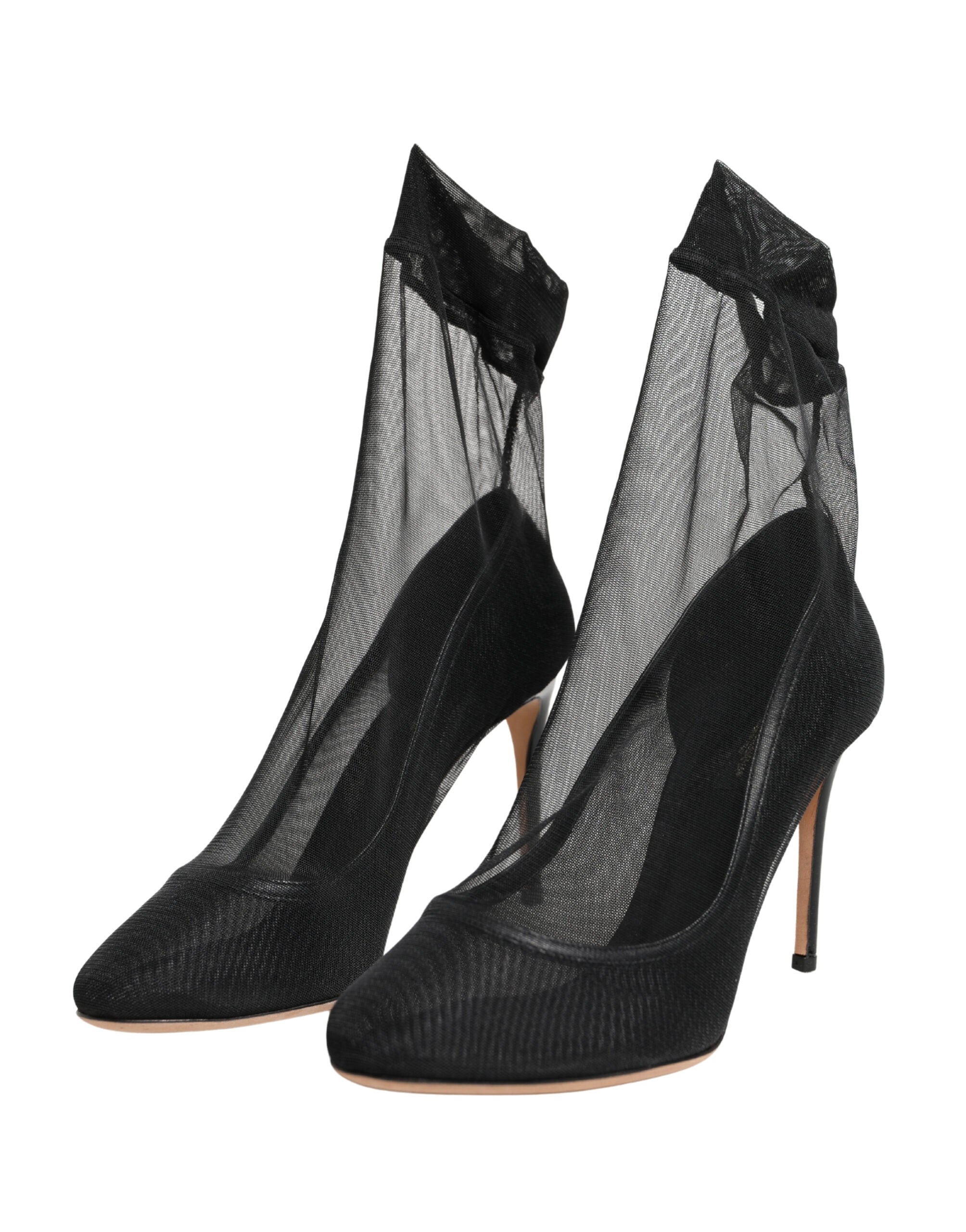 Black Nylon Stretch Mesh Sock Boots Shoes