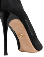 Black Nylon Stretch Mesh Sock Boots Shoes