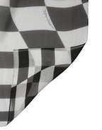 Black White Check Silk Wrap Foulard 133cm x 132cm Scarf