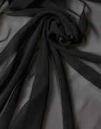 Black Silk Neck Wrap Shawl Stole 167cm x 126cm Scarf