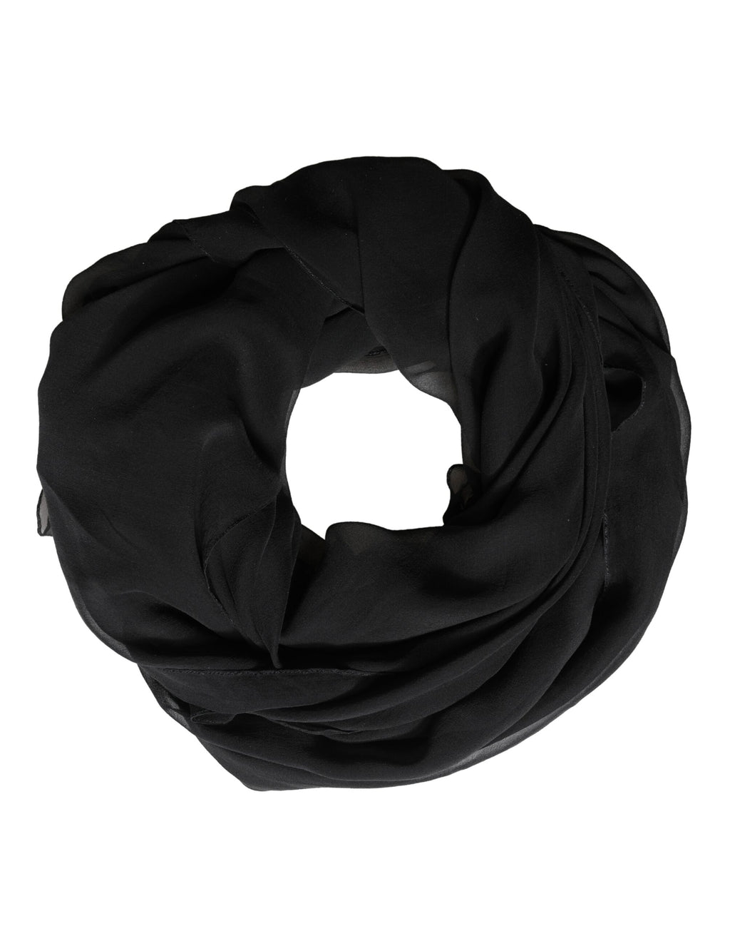 Black Silk Neck Wrap Shawl Stole 167cm x 126cm Scarf