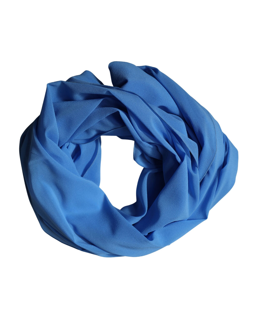 Blue Silk Neck Wrap Shawl Stole 200cm x 64cm Scarf