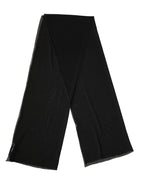 Black Silk Neck Wrap Shawl Stole 200cm x 64cm  Scarf
