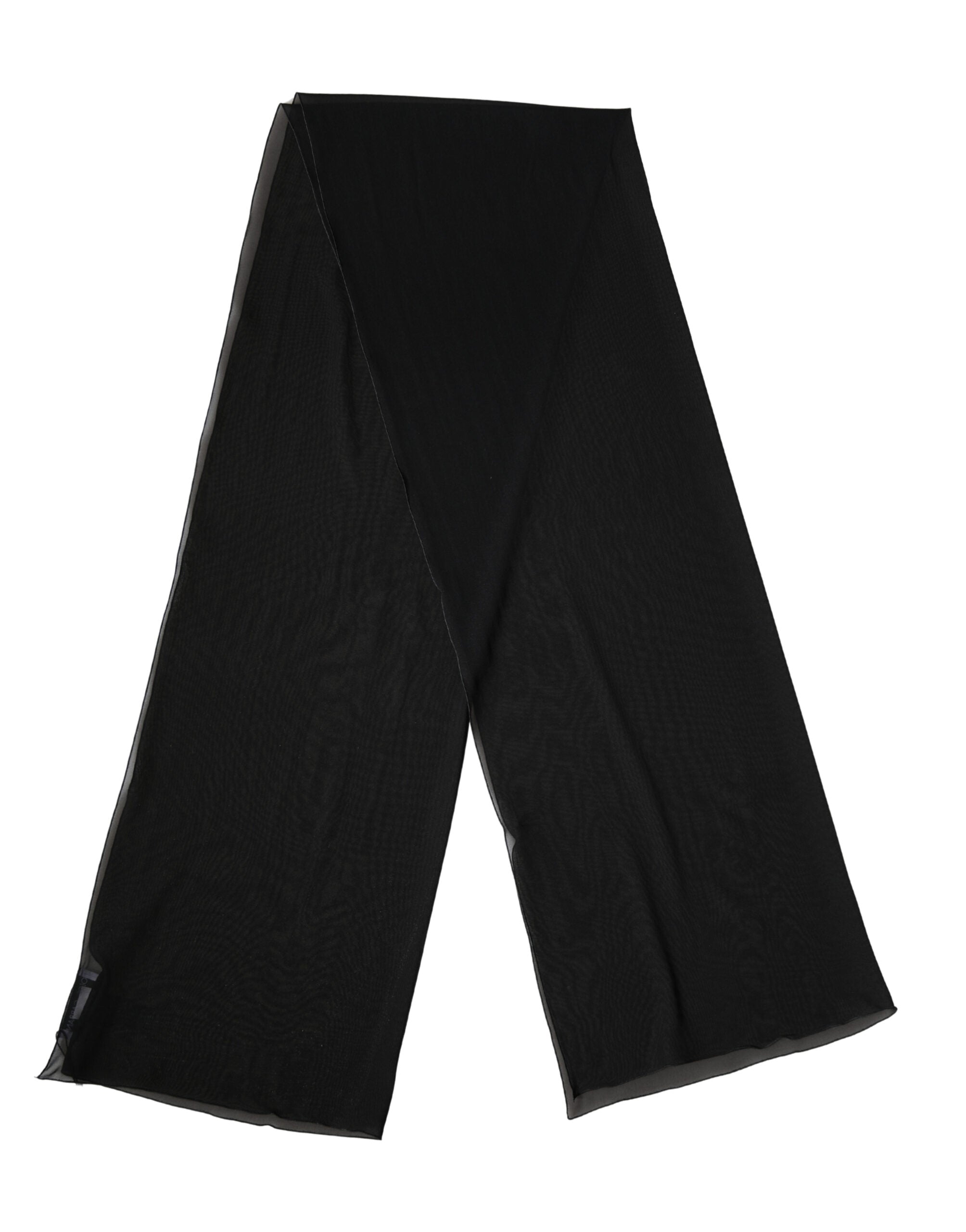 Black Silk Neck Wrap Shawl Stole 200cm x 64cm  Scarf