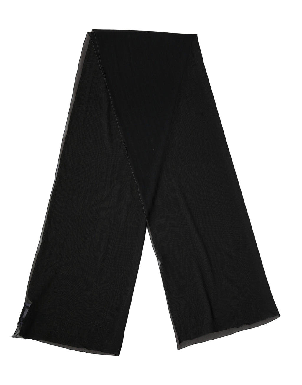 Black Silk Neck Wrap Shawl Stole 200cm x 64cm  Scarf