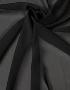 Black Silk Neck Wrap Shawl Stole 200cm x 64cm  Scarf