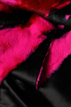 Pink Black Faux Fur Neck Wrap Fringes 200cm x 59cm Scarf