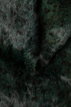 Black Green Stripe Fur Shawl Neck Wrap 180cm x49cm  Scarf