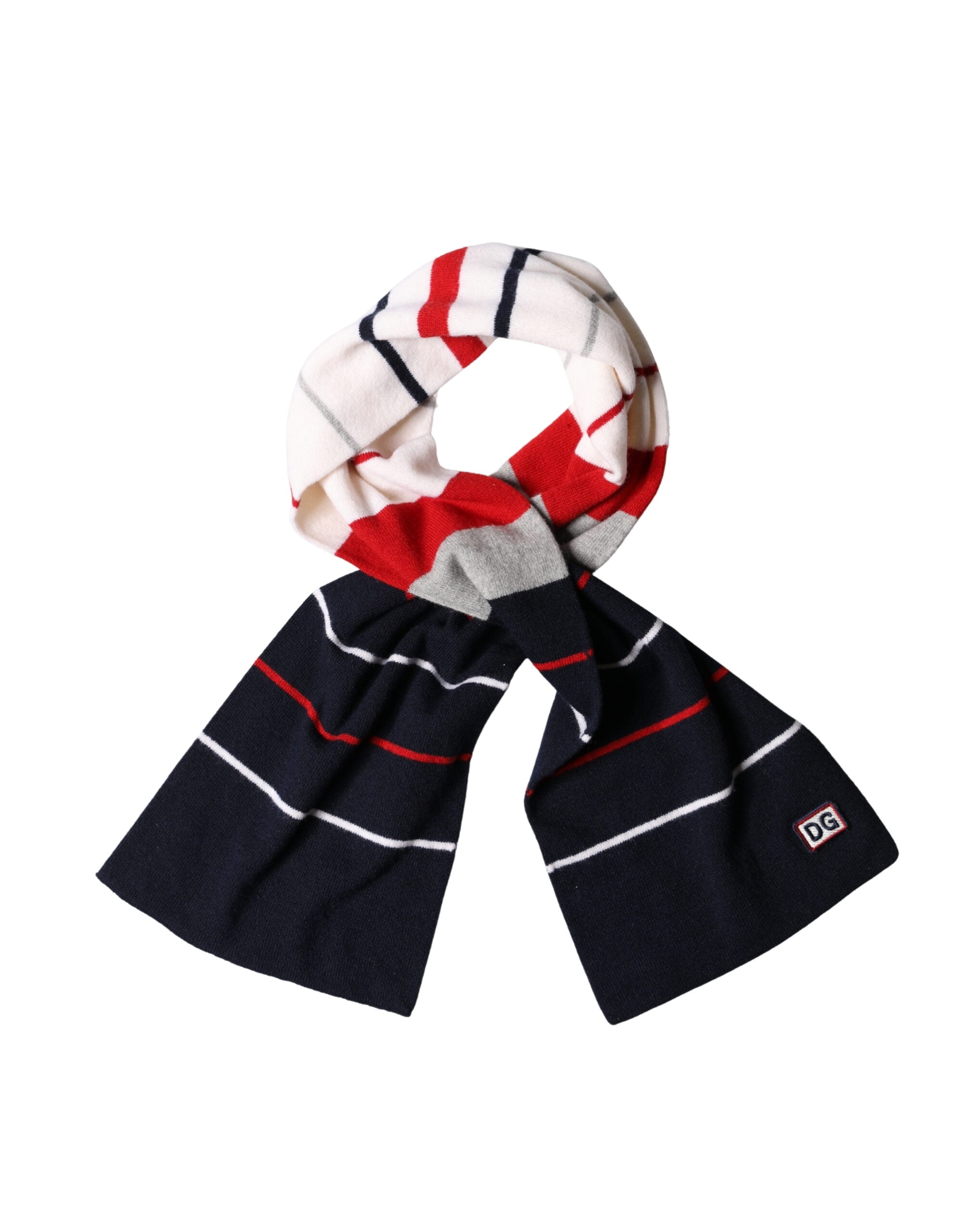 Multicolor Stripes Shawl Neck Wrap 119cm x 20cm  Scarf