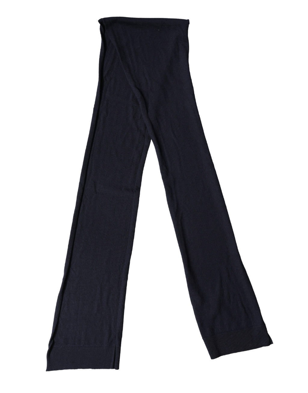 Black Wool Knitted Shawl Neck Wrap 200cm x 25cm  Scarf