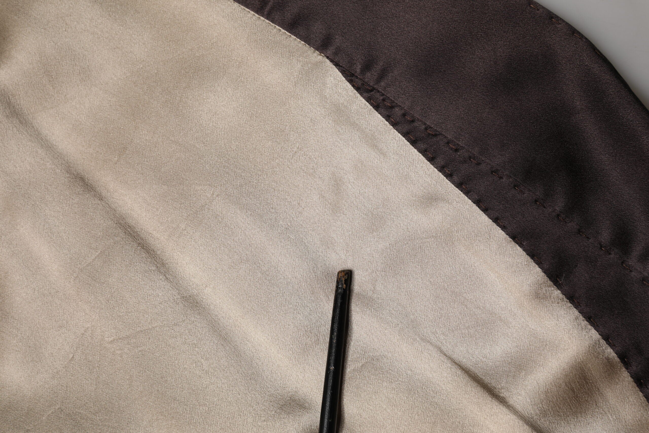 Beige Silk Satin Long Coat Robe Jacket