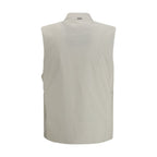 Beige Polyamide Sleveless Jacket