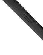 Black Suede Silver Tone Metal Buckle Men Belt